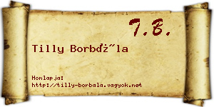 Tilly Borbála névjegykártya
